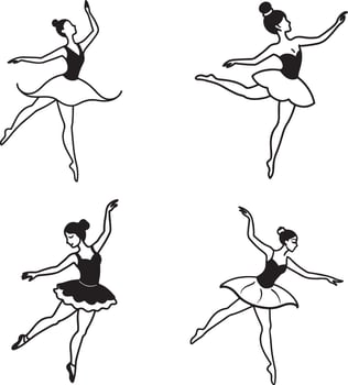 Ballet dancer girl silhouette icon vector