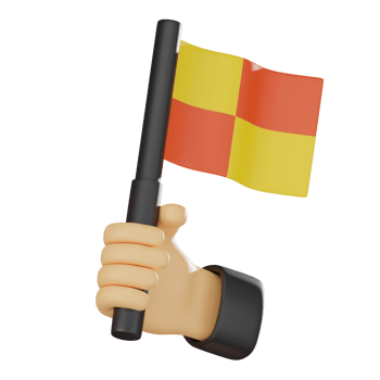 3D render, Referee Flag Hand Hold for Game Signals and Sports Graphics, Icon Illustration png