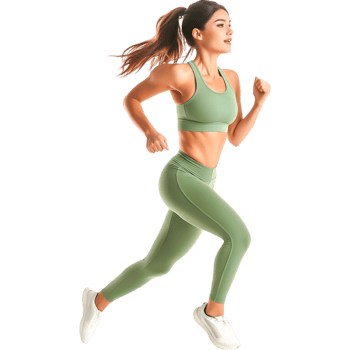 Fit Woman Running in Athletic Wear png