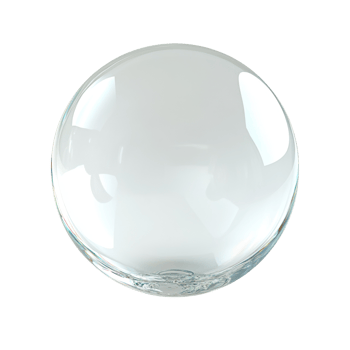 A Clear Glass Sphere Reflecting Light png