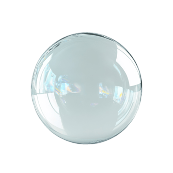 A translucent sphere reflects light creating iridescence png