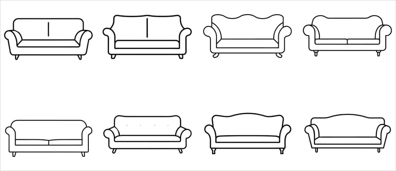 Different Sofa Designs for Upholstery Projects vector