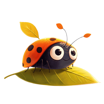 A Cute Cartoon Ladybug Rests On A Leaf png