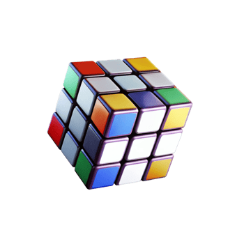 3D Render of a Rubik's Cube Puzzle Colorful png