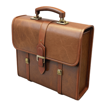 Vintage Brown Leather Briefcase, Professional png