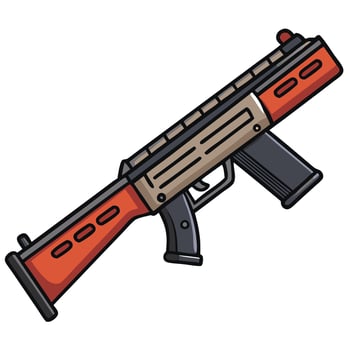 Benelli M4 Shotgun Line Drawing vector