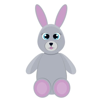 Isolated cute children's plush bunny. vector