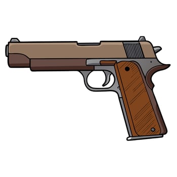 Colt 1911 Pistol Line Drawing vector