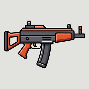 DP-28 Machine Gun Line Art Design vector