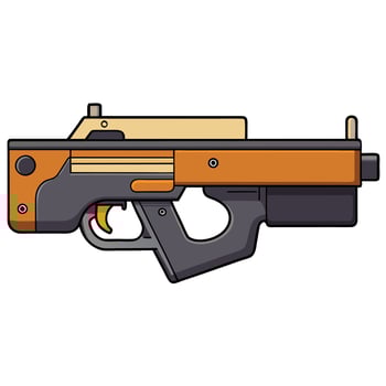 FN P90 Gun Design Illustration vector