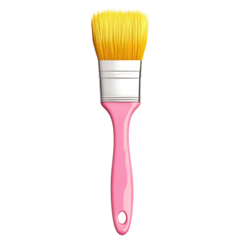 A Pink Paintbrush With Yellow Bristles Isolated png
