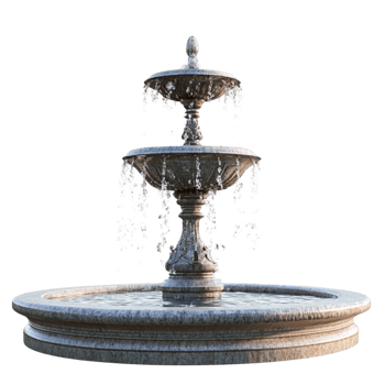 Decorative Fountain with Flowing Water png