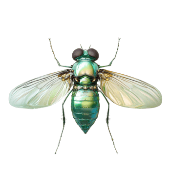 A Vibrant Green Fly With Translucent Wings png