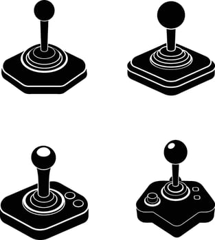 Joystick silhouette illustration set vector