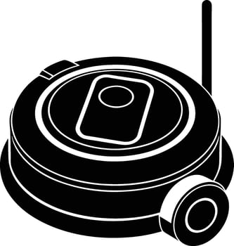 Smart Home Robot Vacuum Cleaner Silhouette Design vector