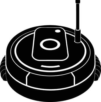 Robotic vacuum cleaner silhouette illustration. vector