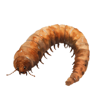 Watercolor Painting Of A Brown Millipede Insect png