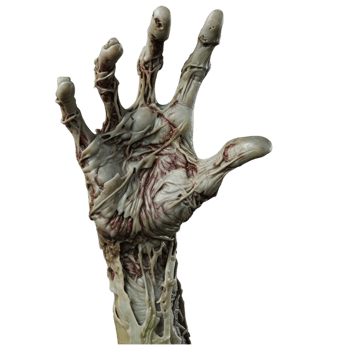 Decayed zombie hand with realistic veins and texture png