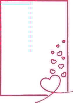 Heart-Themed Decorative Frame Illustration vector