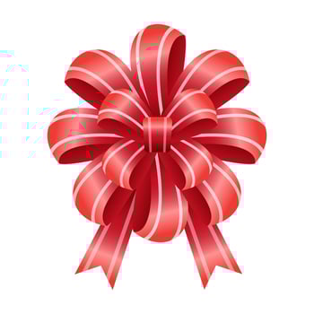 3D realistic style gradient red flower ribbon cartoon illustration vector