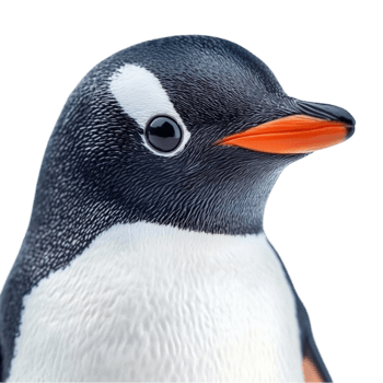 Close-Up of a Penguin's Head with Detailed Features png