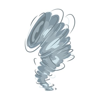 Tornado swirl in flat design. Bad weather with air twister whirlwind. illustration isolated. vector