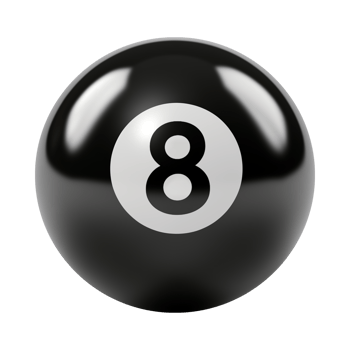 8 Ball Billiard Pool Front View Isolated on Transparent Background png