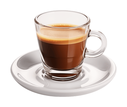 Espresso Shot Strong Black Coffee on Glass Isolated on Transparent Background png