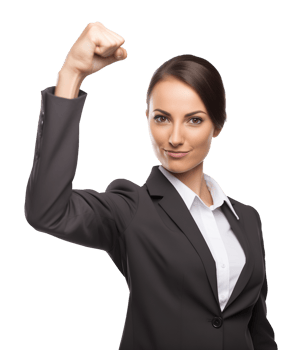 Strong Businesswoman Fist Up for International Women Day Isolated on Transparent Background png