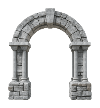 Stone Arch for Garden Isolated on Transparent Background png