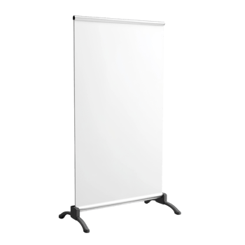 A blank retractable banner stand displays advertising space png