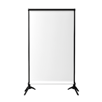 Blank retractable banner stand on display png