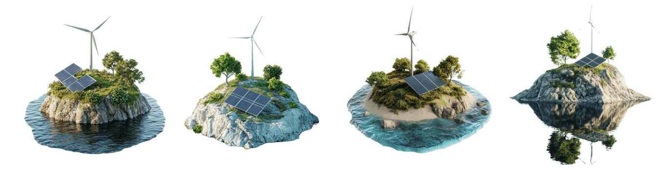 Sustainable Island Energy Sources Wind And Solar Power png