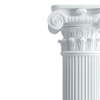 White Ionic Column Architectural Detail Close Up png