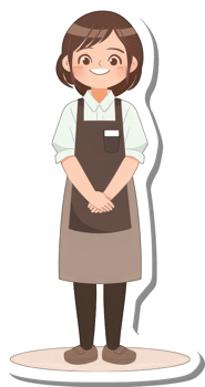 A Smiling Female Worker Wearing An Apron png