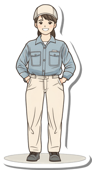 A Smiling Female Worker Wearing a Uniform png