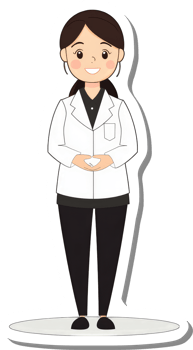 A cartoon female doctor holding a cup png