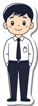 A sticker of a man in a suit and tie png