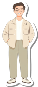 A man in glasses and a jacket png