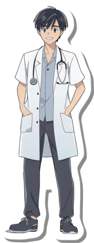 An anime doctor with a stethoscope on his chest png