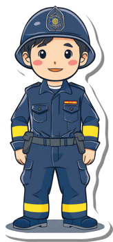 A cartoon police officer with a blue uniform png