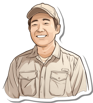 A sticker of a man in a hat png