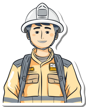 A sticker of a man in a hard hat png