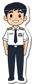 A sticker of a man in uniform png