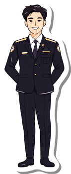 A sticker of a man in a suit png
