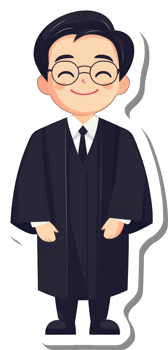 A sticker of a man in a black robe and glasses png