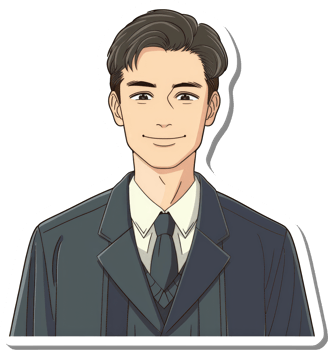 A sticker of a man in a suit and tie png