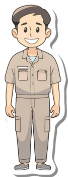 A cartoon man in a uniform standing png