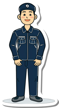 A sticker of a police officer png