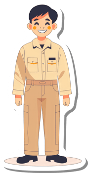 A sticker of a man in a uniform png